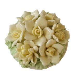 Norcrest Fine Porcelain 3D Flowers Candle Holder SINGLE